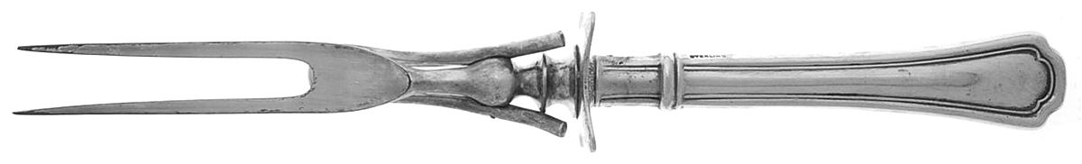 Clovelly (Sterling, 1912) Small Carving Fork W/Sterling Guard by Reed & Barton-1