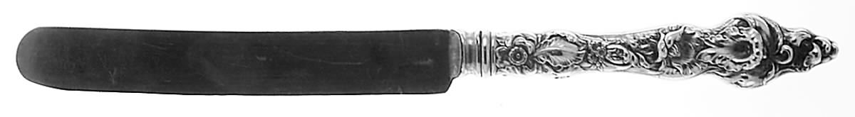 Les Six Fleurs (Sterling, 1901, Monograms) Old French Table Knife with Bolster by Reed & Barton-1