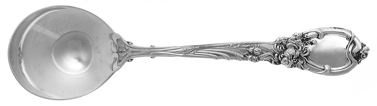 La Parisienne (Sterling, 1902, Monograms) Round Bowl Soup Spoon (Cream Soup) by Reed & Barton-1