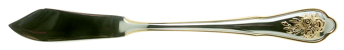 Old Country Roses (Stainless, Gold Accent) Flat Handle Master Butter Knife by Royal Doulton-1