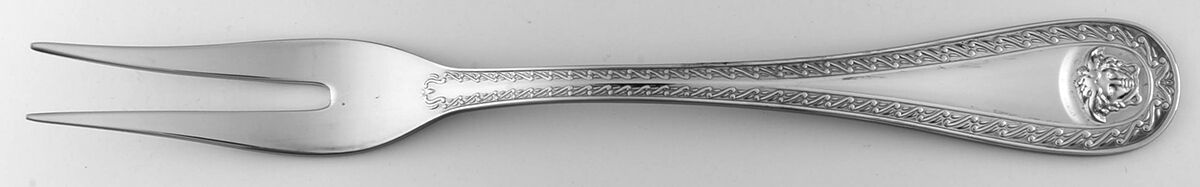 Medusa (Silverplate, 2000) Large Solid Cold Meat Serving Fork by Rosenthal-1