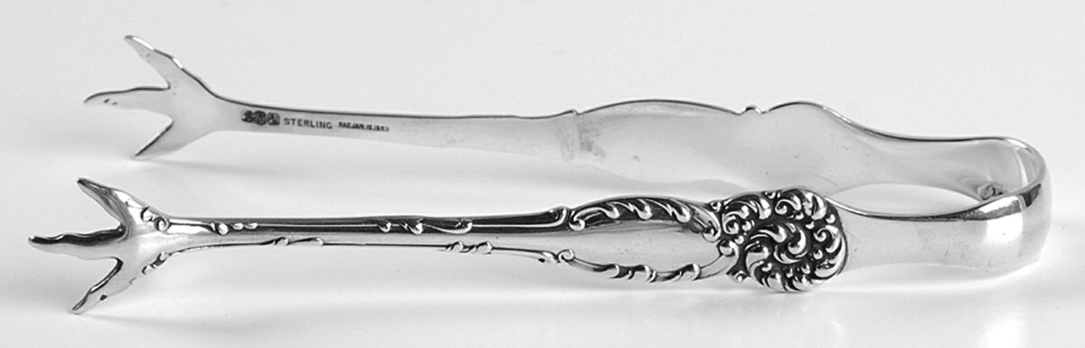 La Reine (Sterling, 1893) Large Sugar Tongs by Reed & Barton-1