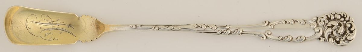 La Reine (Sterling, 1893, Monograms) Large Horseradish Serving Spoon by Reed & Barton-1