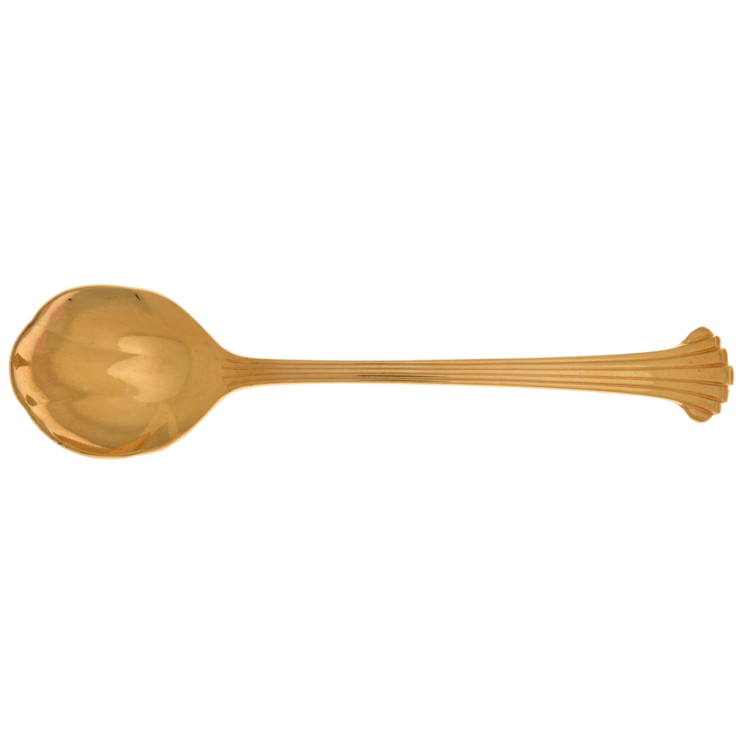 Golden Scroll (Gold Electroplate) Sugar Shell Spoon by Retroneu-1