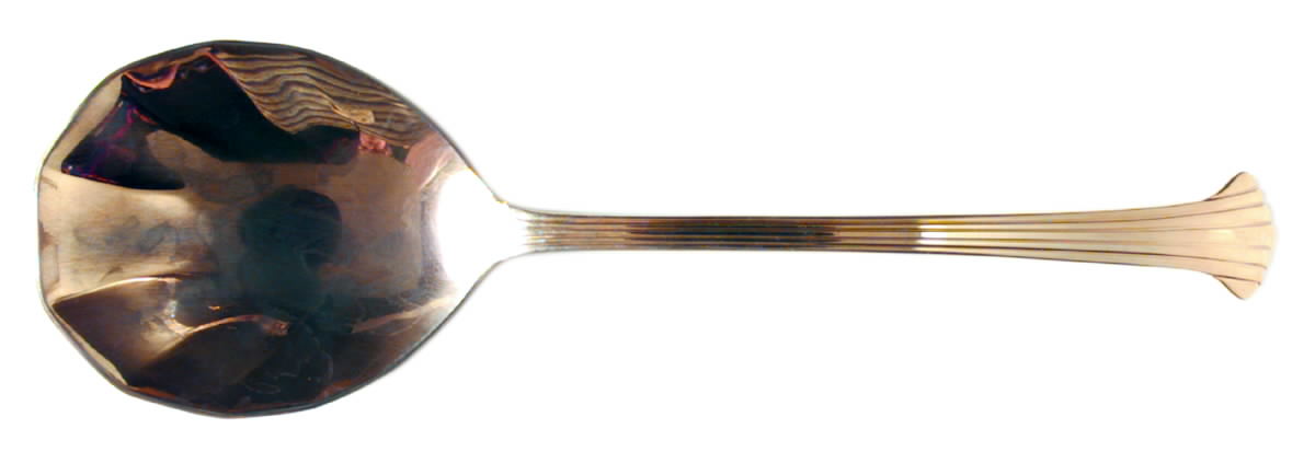 Golden Scroll (Gold Electroplate) Solid Serving Spoon by Retroneu-1