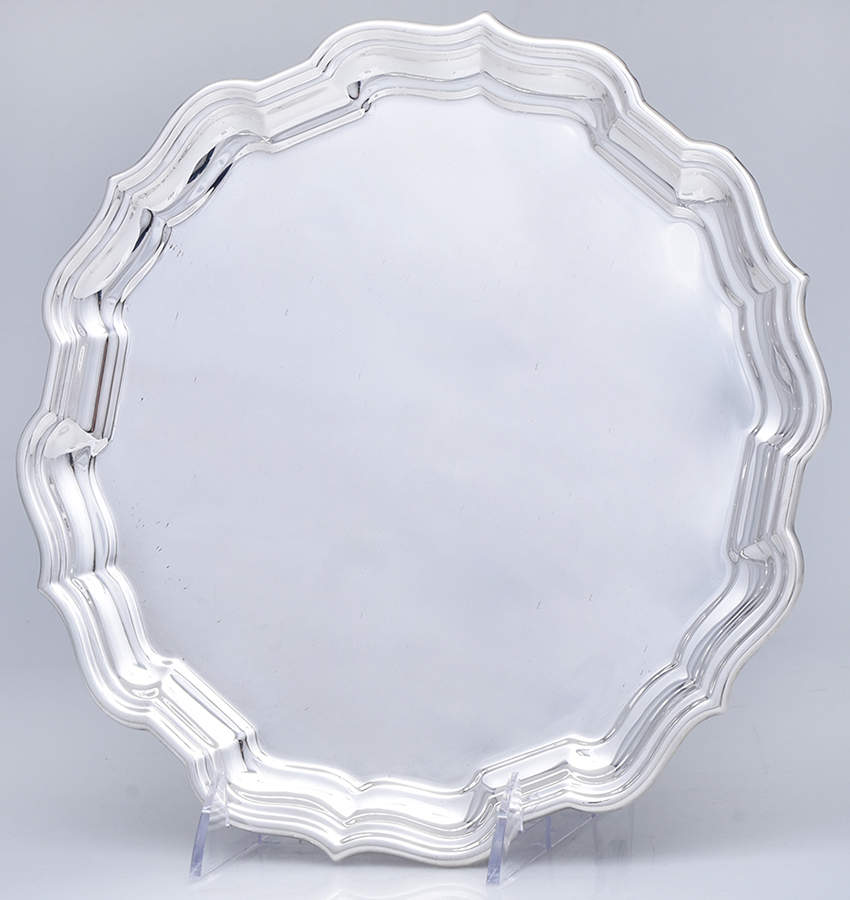 Chippendale (Sterling, Hollowware) 10" Round Tray by Reed & Barton-1