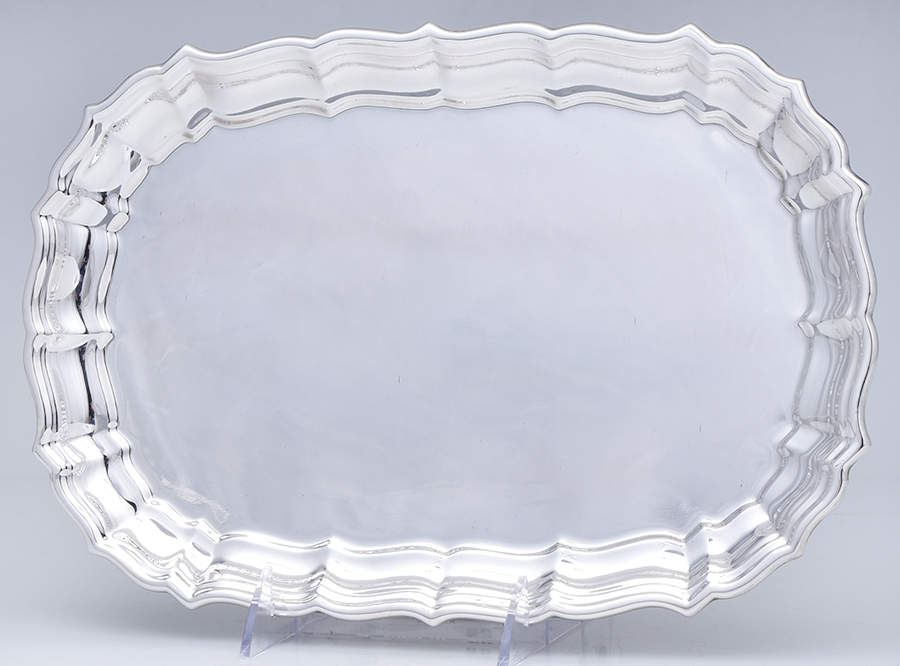 Chippendale (Sterling, Hollowware) 12" Oval Serving Platter by Reed & Barton-1