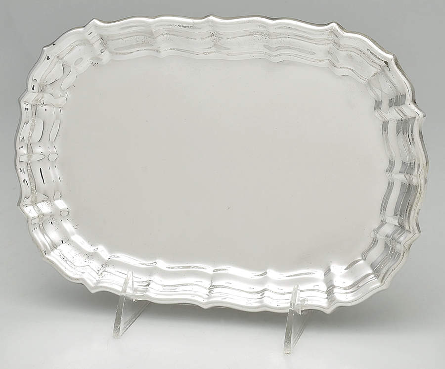 Chippendale (Sterling, Hollowware) 9" Oval Serving Platter by Reed & Barton-1