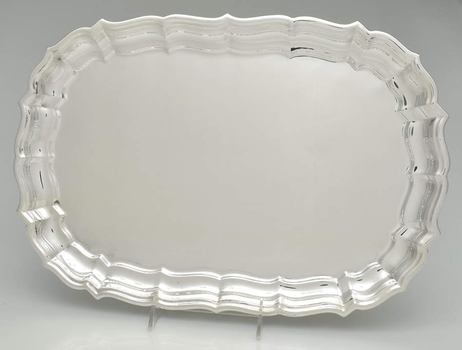 Chippendale (Sterling, Hollowware) 15" Oval Serving Platter by Reed & Barton-1