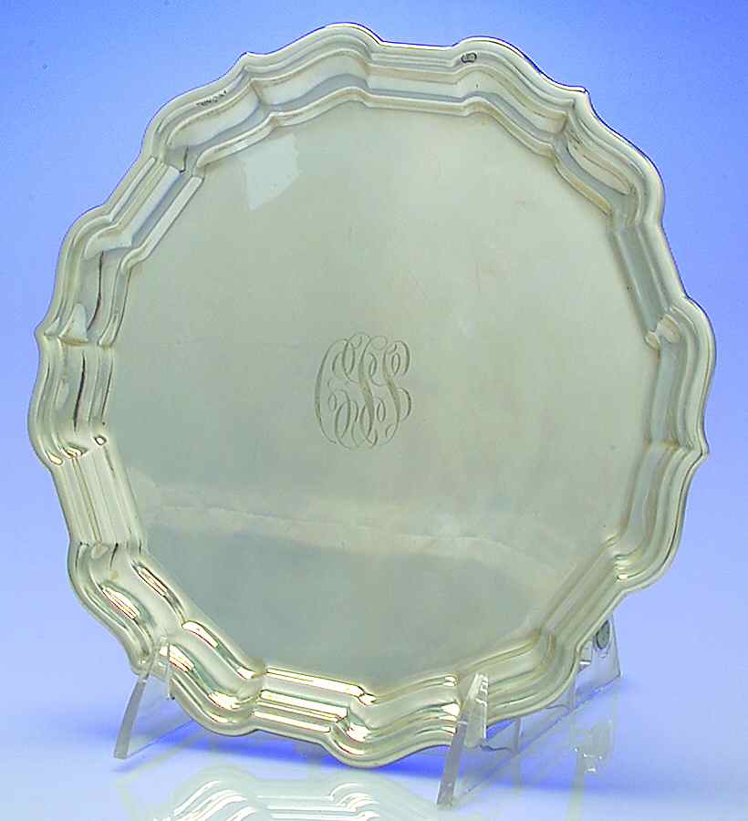 Chippendale (Sterling, Hollowware) 8" Round Tray by Reed & Barton-1