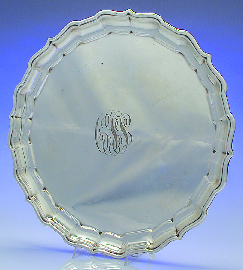 Chippendale (Sterling, Hollowware) 16" Round Tray by Reed & Barton-1