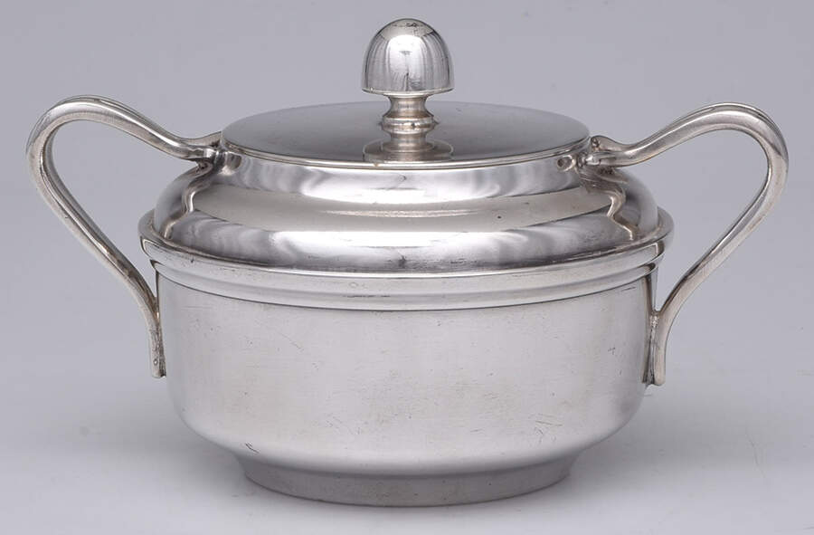 U S NAVY (SILVERPLATE, HOLLOWWARE) Sugar Bowl & Lid by Reed & Barton-1