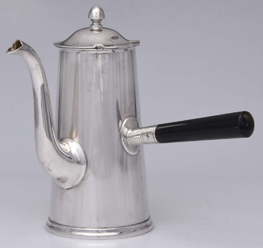 U S NAVY (SILVERPLATE, HOLLOWWARE) Chocolate Pot w/Wood Handle by Reed & Barton-1