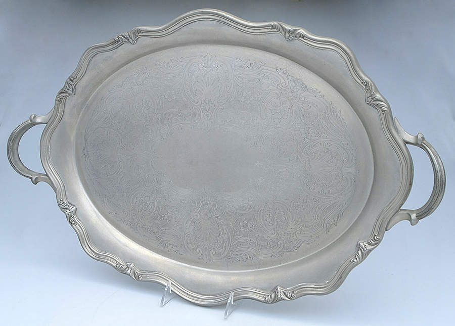 Winthrop (Pewter, Hollowware) Large Waiter Tray by Reed & Barton-1