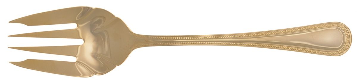 Beads-Gold (Gold Electroplate) Solid Serving Fork by Retroneu-1