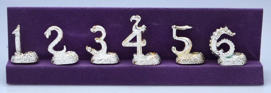 Silver Safari I (Silverplate) Animal Shape Cake Candleholders (Set of 6) by Reed & Barton-1