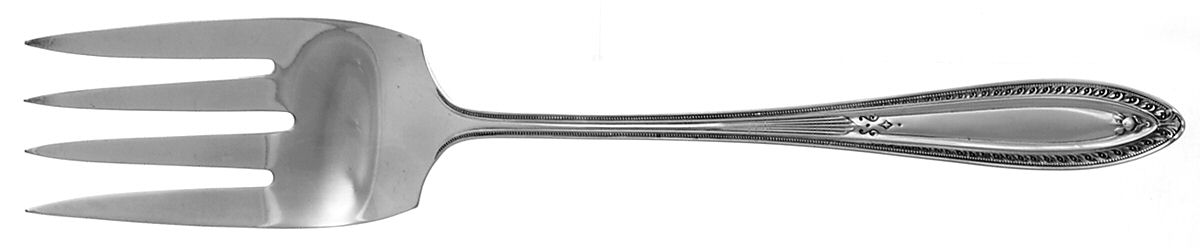 Sir Galahad (Silverplate, 1927, Monograms) Medium Solid Cold Meat Serving Fork by Reed & Barton-1