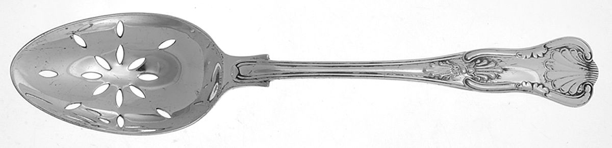 Kings (Silverplate) Pierced Tablespoon (Serving Spoon) by Roberts & Belk-1