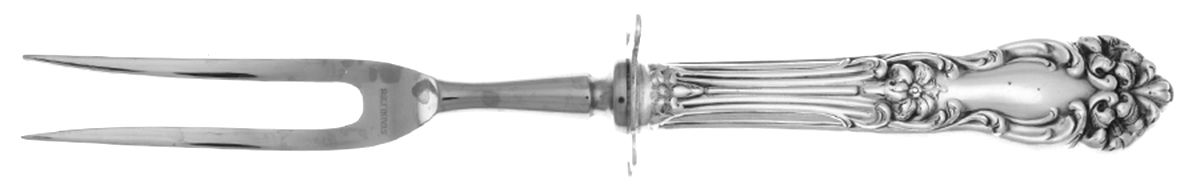 Festivity (Silverplate, 1945) Small Steak Carving Fork with Stainless Prongs by Reed & Barton-1