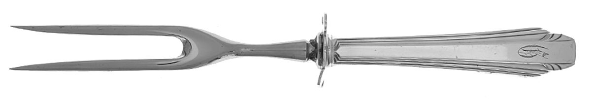 Stylist (Silverplate, 1931) Small Steak Carving Fork with Stainless Prongs by Reed & Barton-1