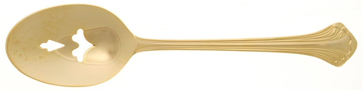 Gold Allegro (Gold Electroplate) Pierced Tablespoon (Serving Spoon) by Royal Gallery-1