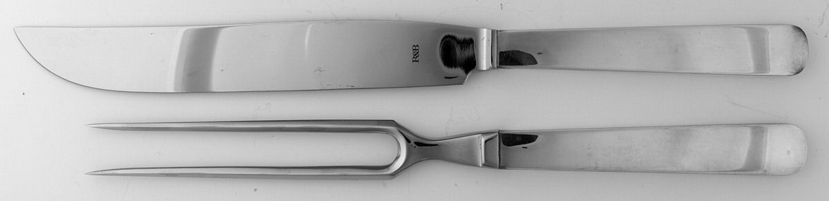 Alta (Silverplate) Large 2-Piece Roast Carving Set w/Stainless Blade by Robbe & Berking-1