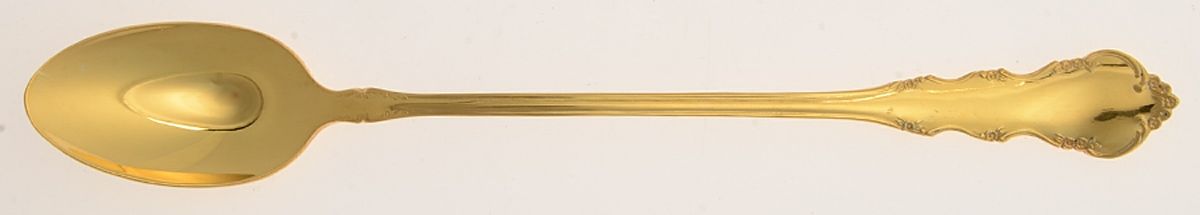 Golden Dresden Rose (Gold Electroplate, 1953) Iced Tea Spoon by Reed & Barton-1