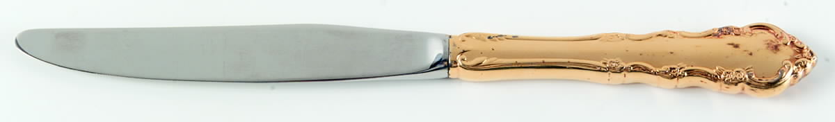 Golden Dresden Rose (Gold Electroplate, 1953) Modern Hollow Knife by Reed & Barton-1