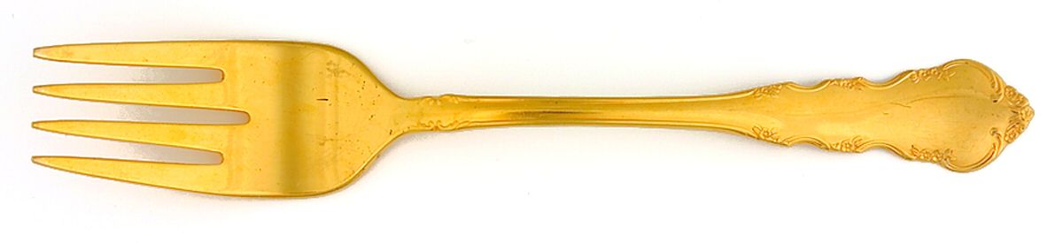 Golden Dresden Rose (Gold Electroplate, 1953) Individual Salad Fork by Reed & Barton-1