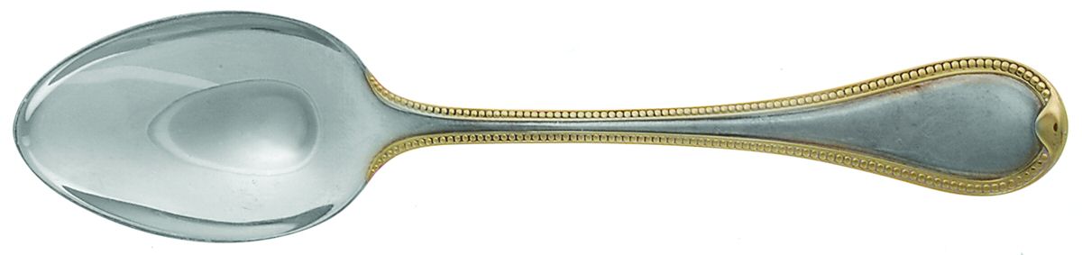 Franzosisch-Perl (Silverplate, Gold Accent) Place/Oval Soup Spoon by Robbe & Berking-1