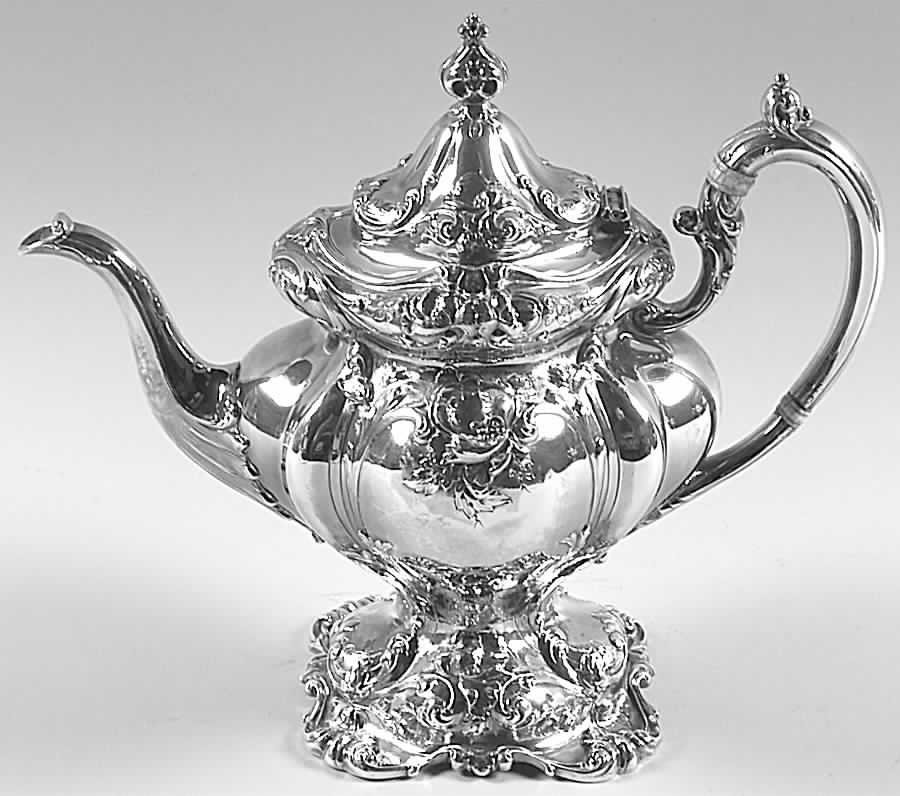 Les Six Fleurs (Sterling, Hollowware) Teapot by Reed & Barton-1