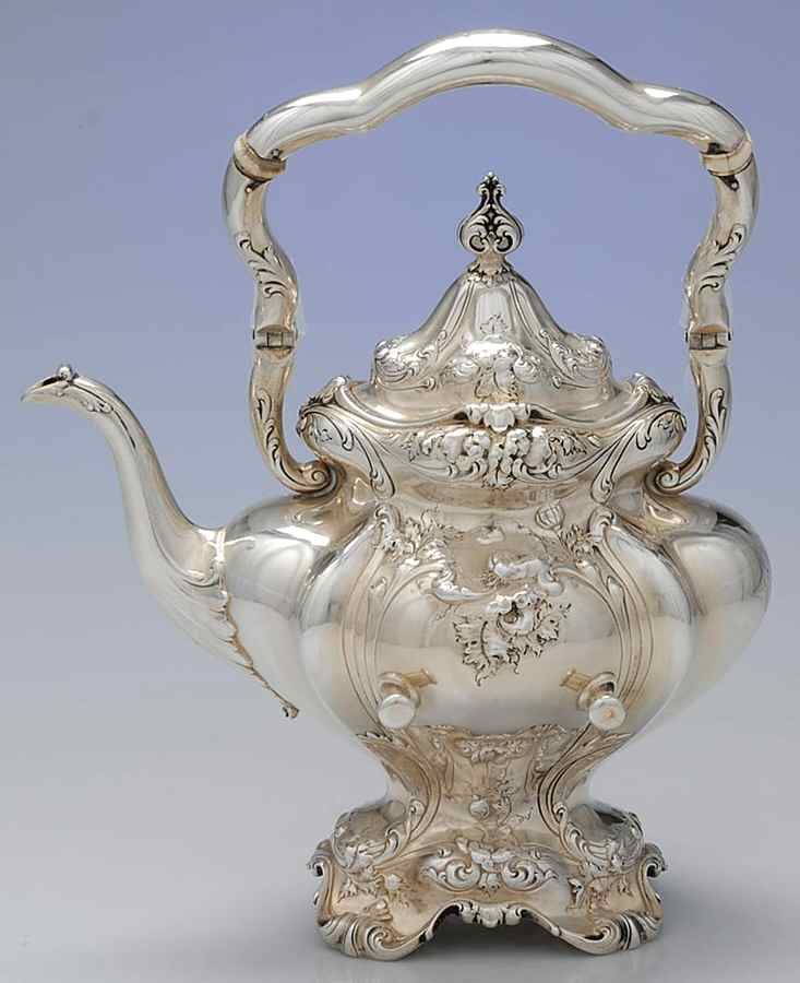 Les Six Fleurs (Sterling, Hollowware) Sterling Kettle No Stand by Reed & Barton-1