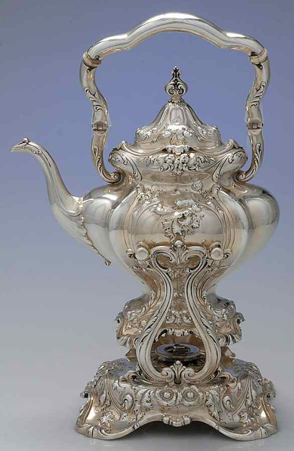 Les Six Fleurs (Sterling, Hollowware) Kettle, Stand & Burner by Reed & Barton-1