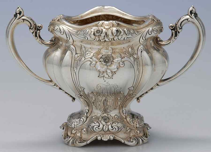 Les Six Fleurs (Sterling, Hollowware) Sugar Bowl No Lid by Reed & Barton-1
