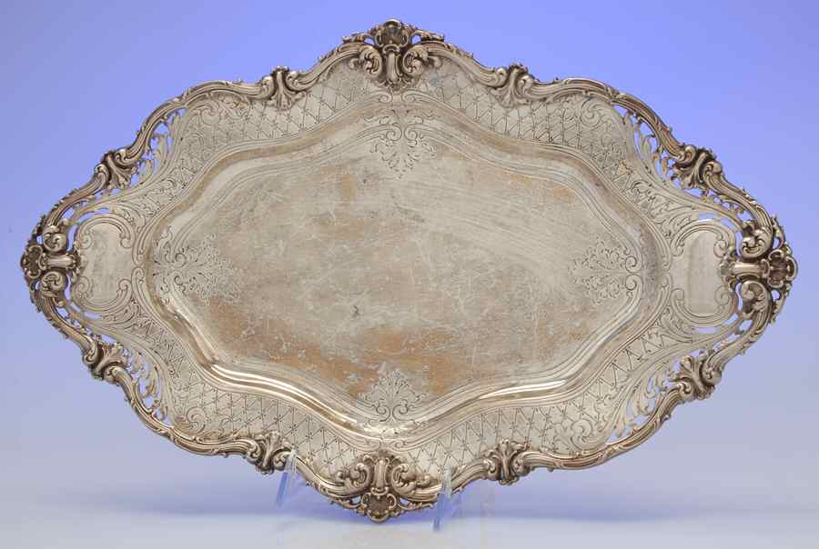4829 (Sterling, Hollowware) Medium Sterling Oval Platter by Redlich-1