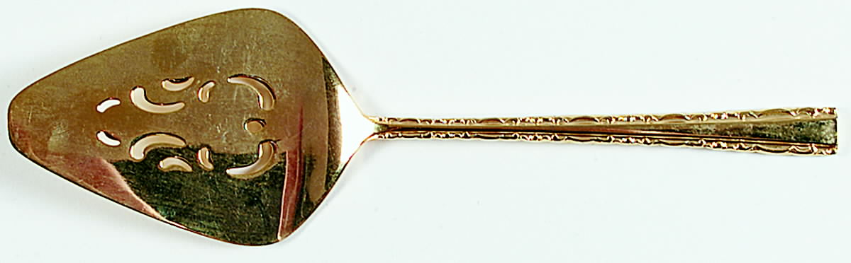 RDS47G(GOLD ELECTROPLATE) Solid Pierced Pie Server by Reed & Barton-1
