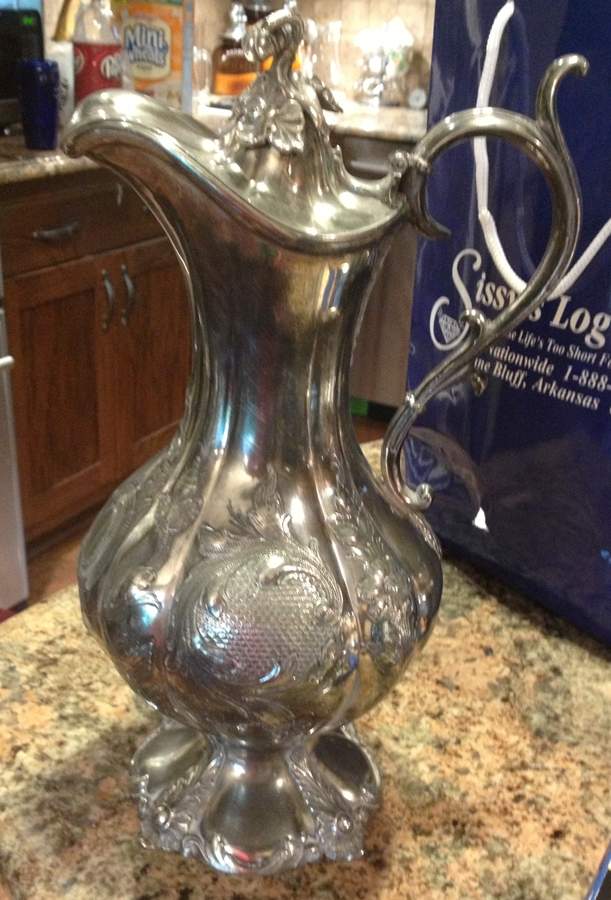 1794 (Silverplate, Hollowware) Water Pitcher with Hinged Lid by Reed & Barton-1