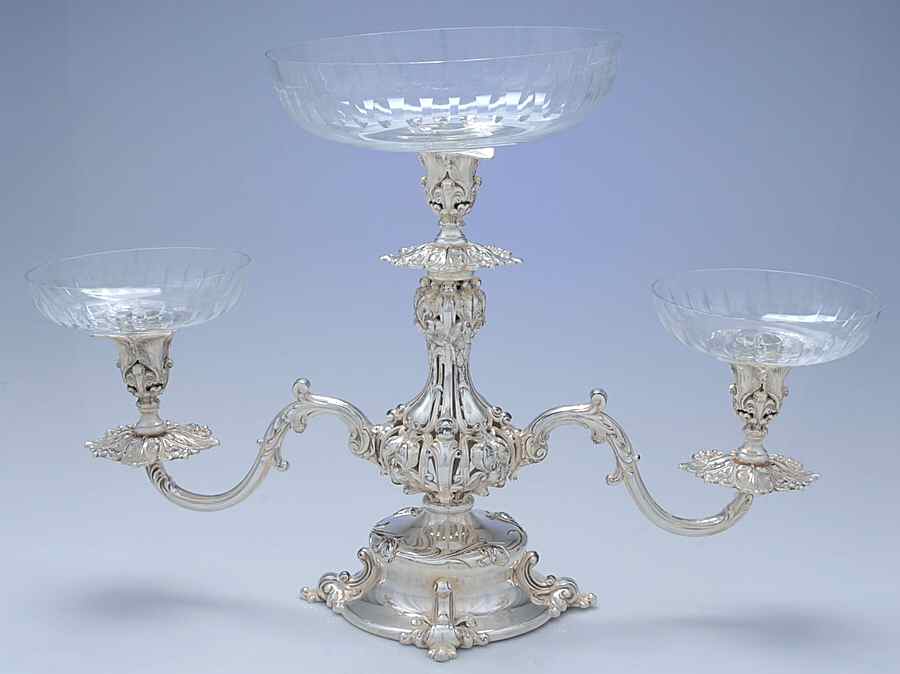 165 (Silverplate, Hollowware) Epergne with Glass Liners by Reed & Barton-1