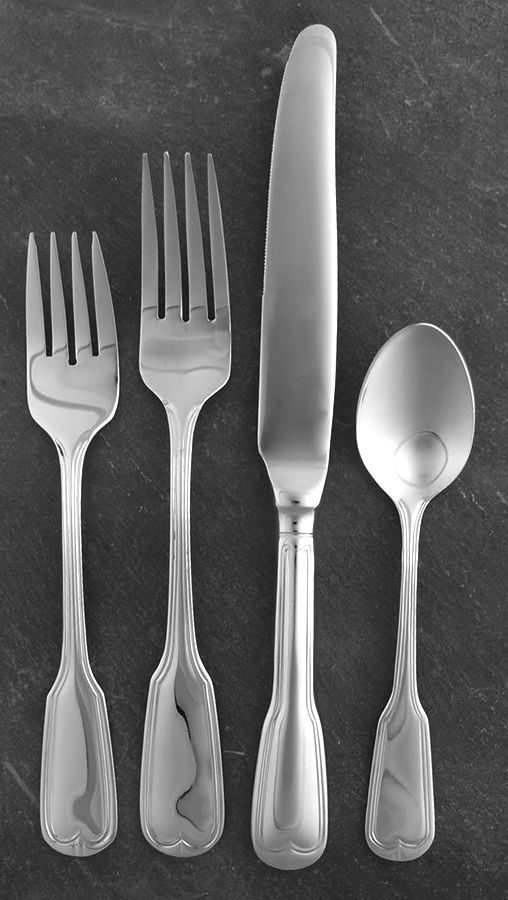 Fiddle (Stainless) 4 Piece Place Setting by Roberts & Belk-1