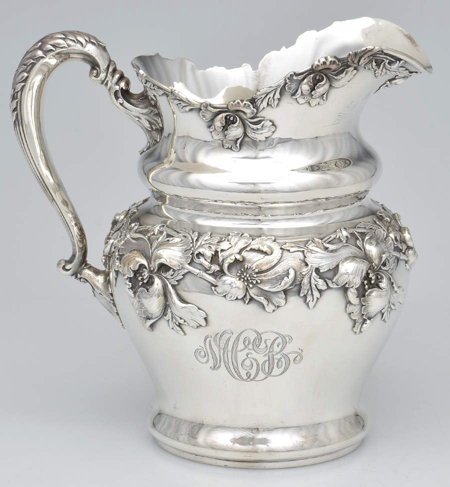 Les Cinq Fleurs (Sterling, Hollowware) Sterling Water Pitcher by Reed & Barton-2