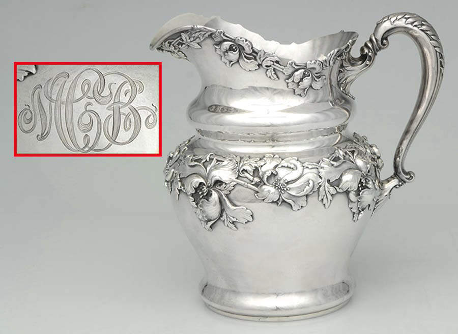 Les Cinq Fleurs (Sterling, Hollowware) Sterling Water Pitcher by Reed & Barton-1