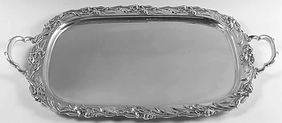Les Cinq Fleurs (Sterling, Hollowware) Large Waiter Tray by Reed & Barton-1