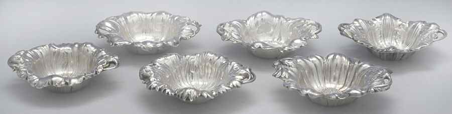 Les Cinq Fleurs (Sterling, Hollowware) Set of 6 Multi Motif Nut Dishes by Reed & Barton-1
