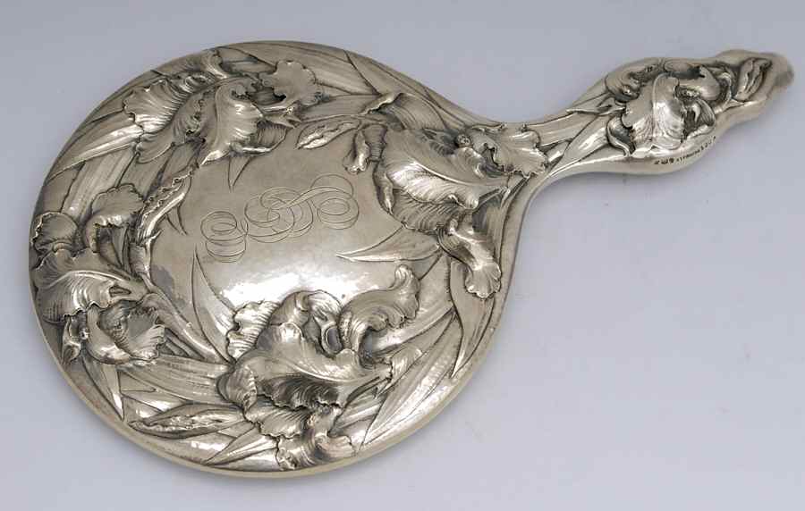 Les Cinq Fleurs (Sterling, Hollowware) Mirror with Handle by Reed & Barton-1