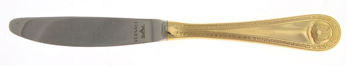 Medusa (Gold Plated) Dessert Knife with Stainless Blade by Rosenthal-1