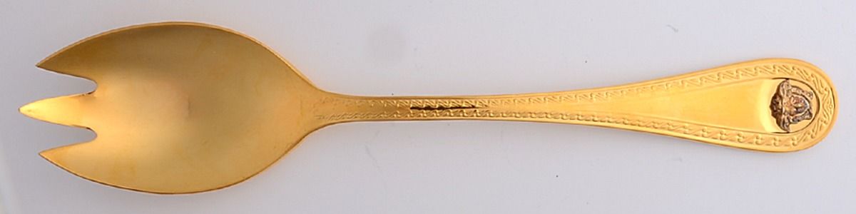 Medusa (Gold Plated) Solid Serving Fork by Rosenthal-1