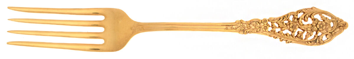 Gold Florentine Lace (Sterling Vermeil) Fork by Reed & Barton-1