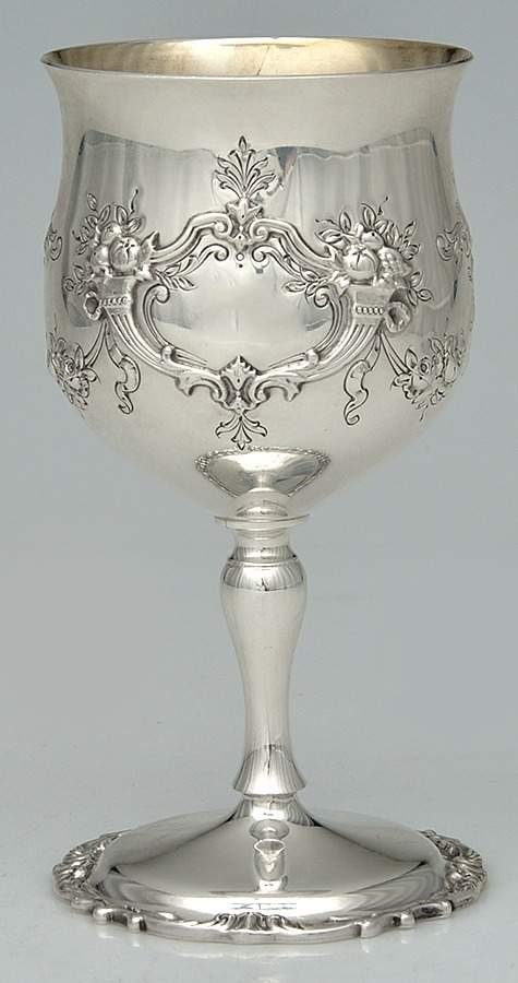 Francis I (Sterling, Hollowware, Reed&Barton, Dates) Sterling Chased Water Goblet by Reed & Barton-1