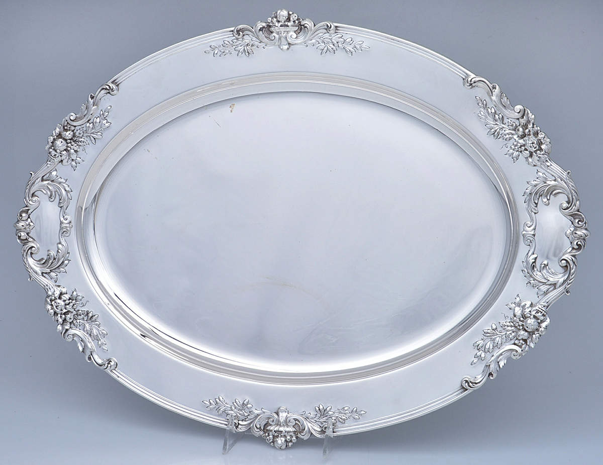 Francis I (Sterling, Hollowware, Reed&Barton, Dates) Large Sterling Meat Plate No Well by Reed & Barton-1