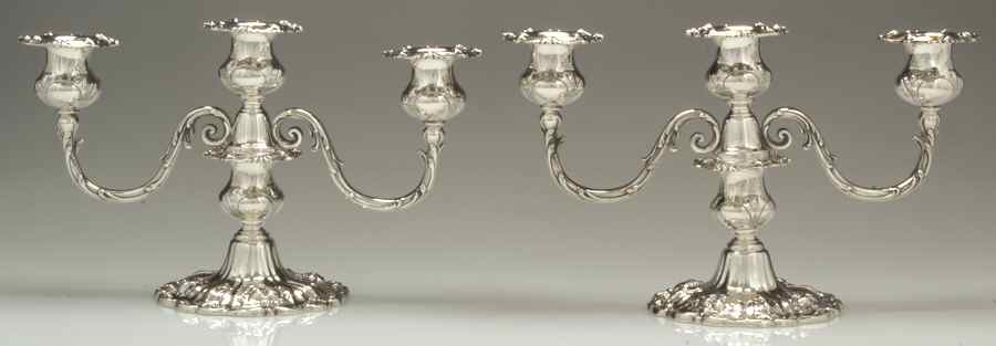 Francis I (Sterling, Hollowware, Reed&Barton, Dates) Pair of Weighted 3 Light Candelabra by Reed & Barton-1